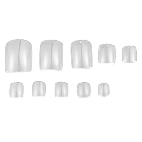 Lurrose 100Pcs Full Cover Fake Toenails Artificial Transparent Nail Tips Nail Art for DIY