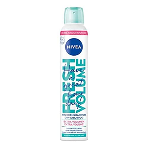 NIVEA Champú seco Fresh Volume (200 ml), champú seco extra suave con fragancia agradable, champú para cabello seco para mayor volumen y frescura instantánea