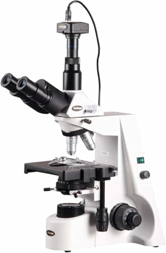 Image of AmScope T690C-5M Digital Trinocular Compound Microscope, 40X-2500X Magnification, WH10x and WH25x Super-Widefield Eyepieces, Infinity Objectives, Brightfield, Kohler Condenser, Double-Layer Mechanical Stage, Includes 5MP Camera with Reduction Lens and Software