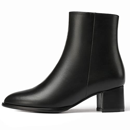 WAYDERNS Women's Zip Block Round Toe Matte Chunky Low Heel Ankle High Short Boots 2 Inch2