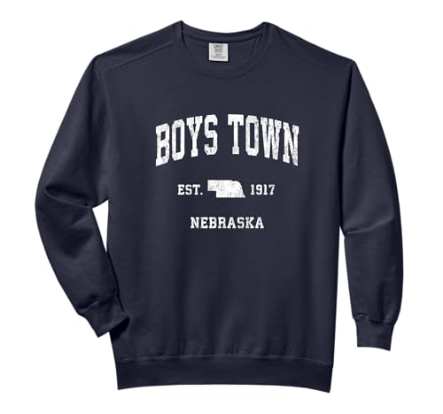Boys Town Nebraska NE Vintage Athletic Sports Design Comfort Colors Adult Sweatshirt