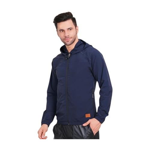 Image of Raincoat for Men Waterproof | Windcheater Jacket for Men | Riding Jacket for Bikers | Water-Resistant Protection with Reflective Safety for Light Rain, Travel & Confidence