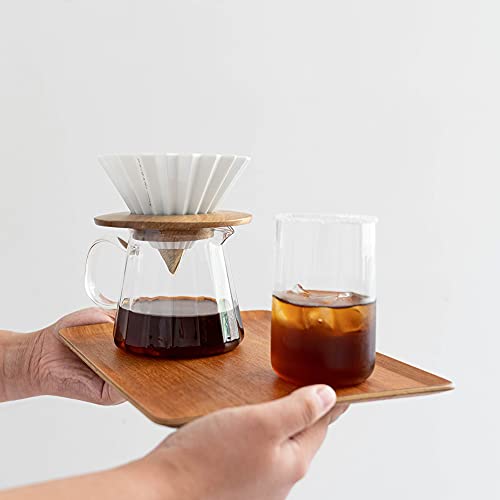 Watchget Glass Coffee Server For Pour Over 400Ml/13.5Oz Heat Resistant Glass Coffee Carafe Tea Pot, Clear #TOP6