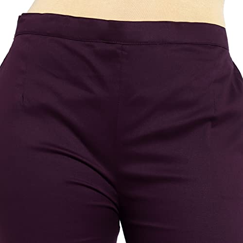Image of BLUE STAR SHARK Stretchable Cotton Lycra Cigarette Pants | Versatile and Stylish Women's Pants | Comfortable Slim Jeggings | Ankle Length Straight Trousers for Office, Formal, Casual Wear