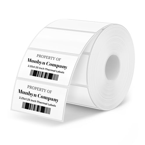 MUNBYN 2.25"x1.25" White Square Label for Thermal Label Printer, 1000 Labels/Roll, Self-Adhesive Address Shipping Thermal Stickers, BPA&BPS Free Direct Thermal Labels image 4
