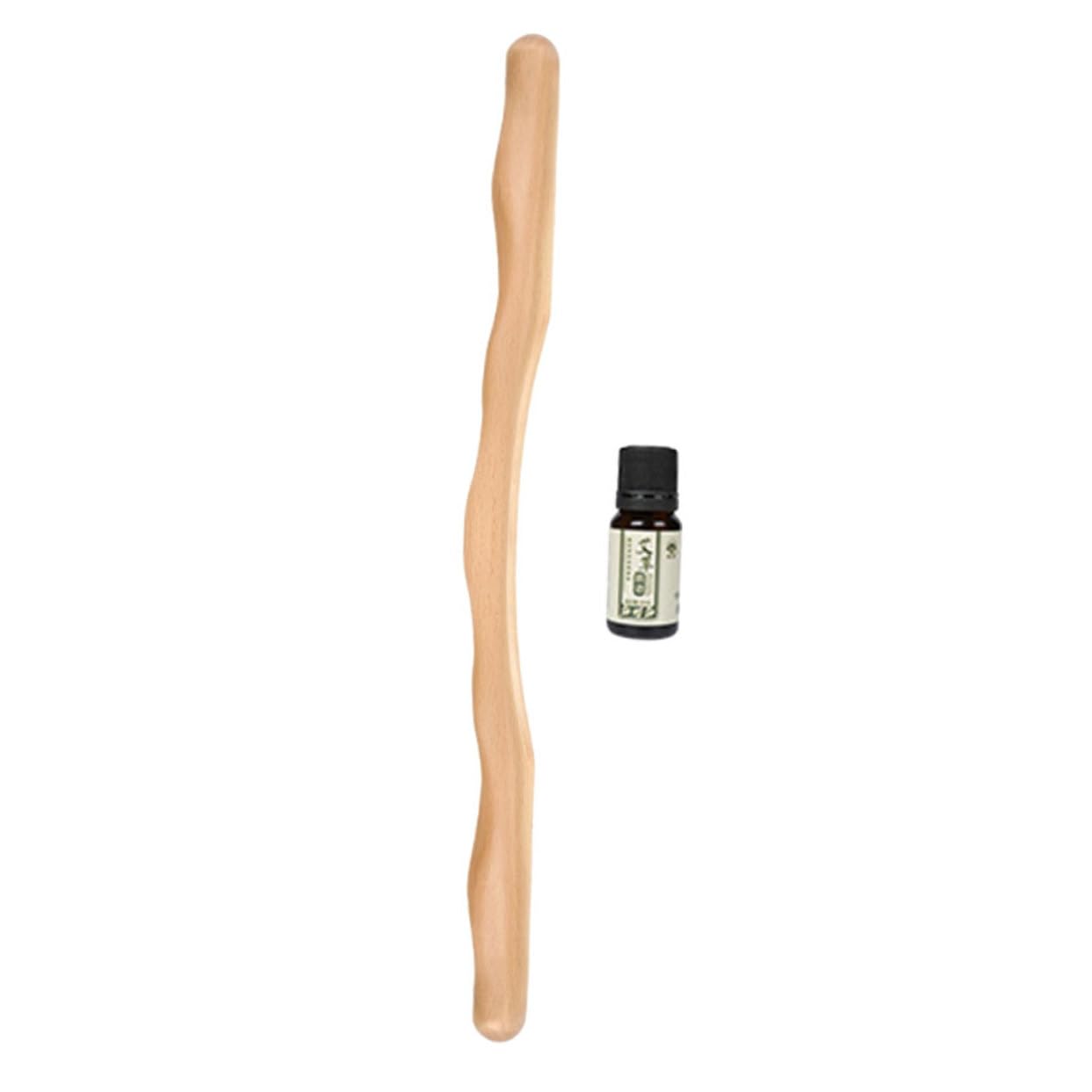 Palo de Masaje Corporal Portátil de Madera Beige, Uso Diario
