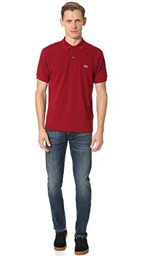 Lacoste Mens Short Sleeve L.12.12 Pique Polo Shirt, Bordeaux Red, XL