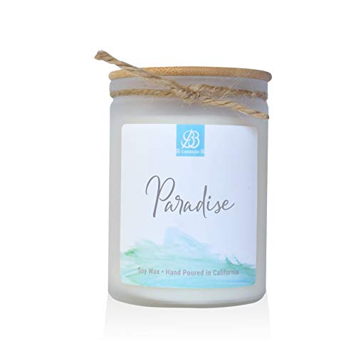 BB Candles Coastal Essentials Natural Soy Hand Poured Candle, Paradise Scent, Fragrant Coastal Candle with Strong Scents, Artisan Candle, 12oz, 90+ Hours Burn Time
