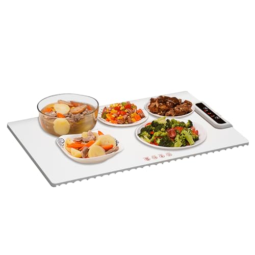 JINGAN - Bandeja térmica para alimentos, alfombra calefactora plegable antideslizante | Alfombra térmica para cubiertos de metal y vidrio esmaltado, bandejas