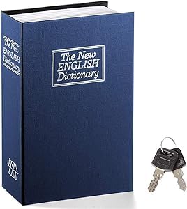 Ultimate Diversion Safe Book Box, Lock Box with Key - Large Sized Blue Dictionary - Ideal for Safeguarding Money, Jewelry, and Valuables - Perfect for Dorms & Homes-image-0
