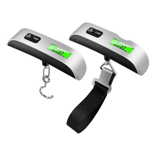 50kg/110lb Electronic Portable Hanging Scale - 5-Piece Set with LCD Display for Travel, Luggage, Camping, Fishing, and Home Use - Accurate Weight Measurement