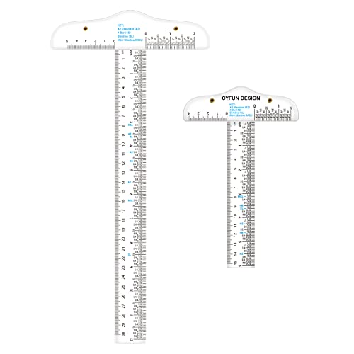 CYFUN DESIGN 12 6 Acrylic T-Square Ruler Precision Marking T Square Ruler 3 Pack Transparent T Ruler for Crafting Drafting and General Layout Work Art Framing & Drafting Scrapbooking Crafting