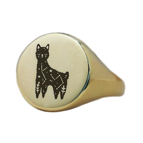 Bague Lalma gravée chevalière vintage argent 925 plaqué or