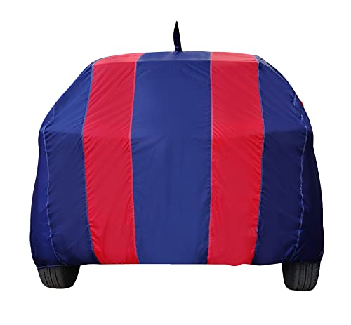 Image of Auto Hub Car Cover Compatible with Maruti Swift Dzire (Model : 2017-Till Date) with Antenna & Mirror Pocket, Weather Proof, Triple Stitched, Swift Dzire Car Cover- Navy-Red
