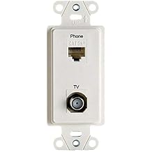 Legrand - OnQ 2 Port Strap with RJ45 Strap for Phone and TV Connection, Preconfigured Strap, Wall Plate Not Included, White, WP3211WH