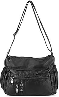 UBORSE Womens Shoulder Bag Soft Washed Leather PU Crossbody Bag Fashion Vintage Hobo Handbag Ladies Tote for Shopping Travel Office