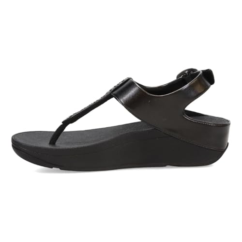 Image of FitFlop Womens Fino Crystal-Mix T-Strap Sandal