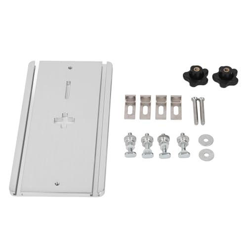 Tablero giratorio para sierra de calar eléctrica, placa de inserción para mesa de enrutador de aleación de aluminio, buje con orificio central de precisión para trabajos en madera,