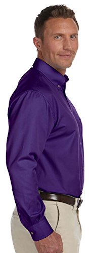 Men's Easy Blend Long-Sleeve Twill Shirt, 4XL, Light College Blue3