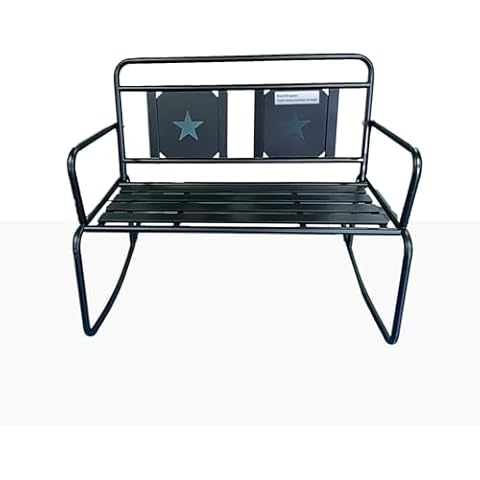 Graplans 2 Person Outdoor Glider Bench, Patio Swing Chair, Double Rocker, Black Metal Garden Bench, Seating for 2 Adults, Outdoor Patio Furniture Cover