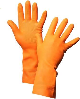 RPES Orange Household Rubber Hand Gloves For Kitchen Washing & Cleaning-Pack of 20 Pair