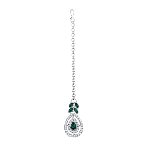 Image of Atasi International AD Diamond Kundan Style Silver Plated Crystals Necklace