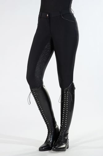 Pantalon équitation HKM Rosegold femme avec fond intégral silicone grip style classique