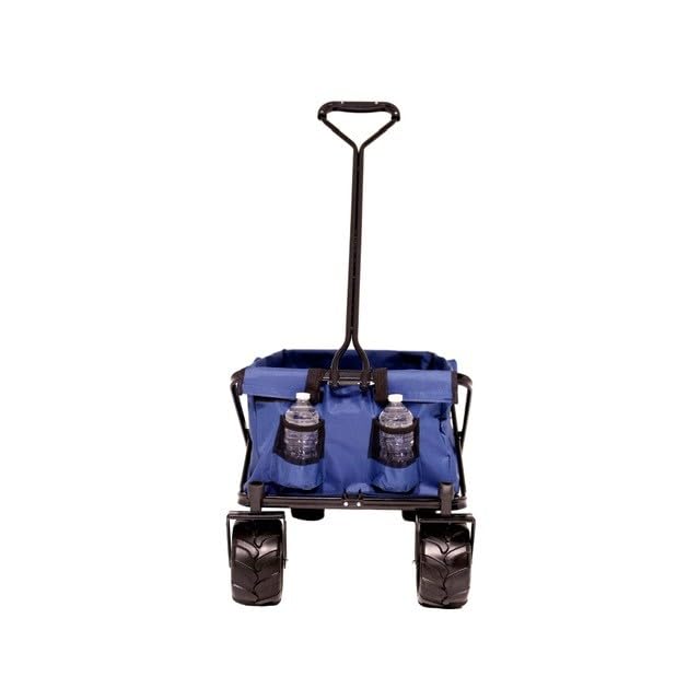 FINOOS Chariot Transport Pliable 120kg - Pneus Larges Tout-Terrain Bleu Foncé