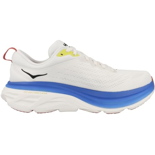 HOKA HOKA Mens Bondi 8 Textile Blanc De Blanc Virtual Blue Trainers 11.5 US