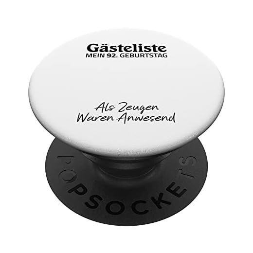 Gästeliste Mein 92. Geburtstag Libro de visitas Firma PopSockets PopGrip Intercambiable