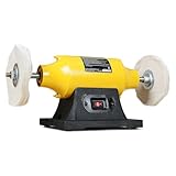 4.0A Bench Buffer Polisher, 6 Inch Jewelry Buffer Polishing Machine, 3450 RPM Bench Polisher with Hard & Flannelette Buffing Wheels for Metal, Jade, Jewelry, Knife, Wood