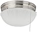 Westinghouse Lighting 6721000 Two-Light Flush-Mount Interior Ceiling Fixture with Pull Chain, Brushed Nickel Finish with Frosted Fluted Glass