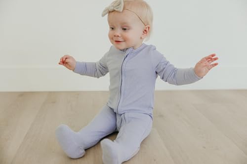 Image of Copper Pearl Baby Zip-Up Footie Pajamas - Soft Stretchy Sleep and Play Footies for Boys and Girls