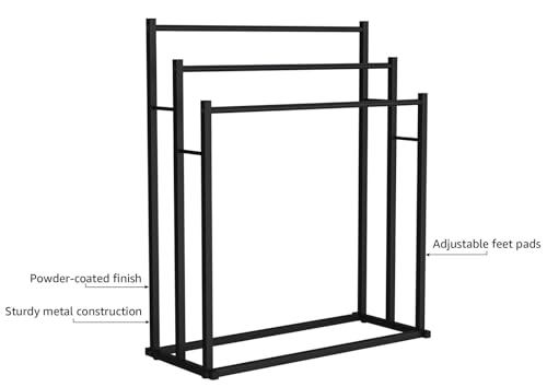 Honiter-Towel-Racks-for-Bathroom-3-Tiers-Metal-Towel-Rack-Standing-Freestanding-Towel-Holder-for-Bath-Storage-Hand-Towels-Blanket-Holder-Next-to-Tub-or-Shower-Pool-Towel-Racks-Outdoor-Black Honiter Towel Racks for Bathroom 3 Tiers Metal Towel Rack Standing Freestanding Towel Holder for Bath Storage Hand Towels Blanket Holder Next to Tub or Shower Pool Towel Racks Outdoor Black