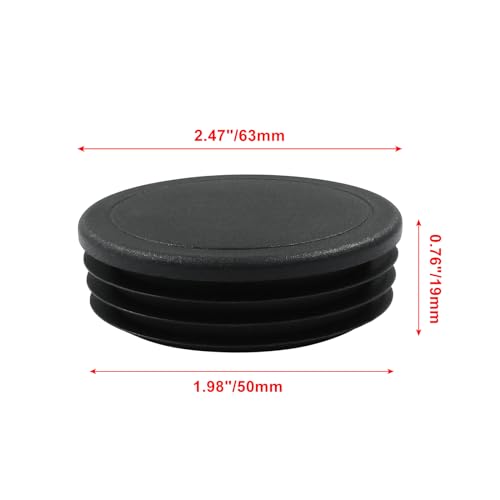 Image of 8 Pcs 2-1 /2 inch Round Plastic Plugs Insert Chair End Caps Black End Caps for Tubing, Chair Legs