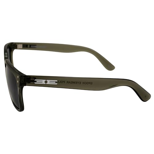 Epoch Eyewear Romeo Rocky Polarized Sunglasses For Men or Women Crystal Gray Frame w/Polarized Smoke Lens3