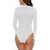 PALINDA-Womens-Sexy-V-Neck-Leopard-Snake-Skin-Print-Long-Sleeve-Stretchy-Bodysuit-Leotard PALINDA Women's Sexy V Neck Leopard Snake Skin Print Long Sleeve Stretchy Bodysuit Leotard (M, White)