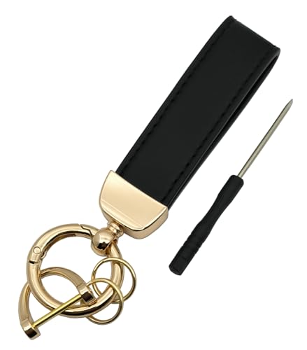 Image of Leather Wristlet Keychain Car Key Chain Holder with Anti-Lost D Ring, Key Fob Wristband for Women