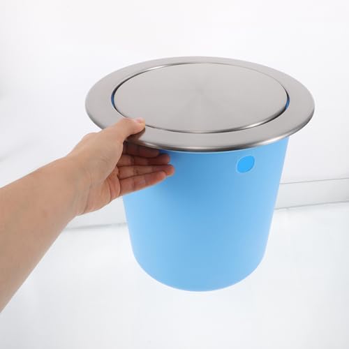 Caneca de basura embutida con tapa abatible de acero inoxidable miniatura 4