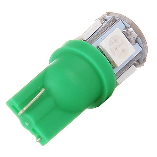 Cciyu 194 Extremely Bright Led Bulbs T10 5-5050-Smd Light Lamp License Plate Light Lamp Wedge T10 168 2825 W5W Green Pack Of 5 #TOP4