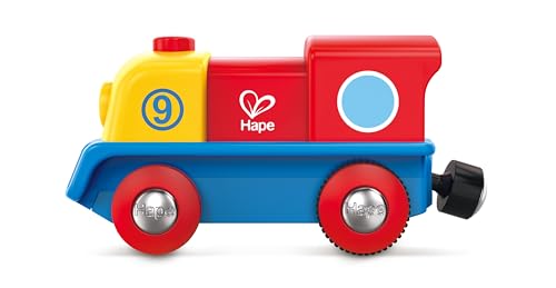 Hape Bunte Lok - Tapfere kleine Lokomotive von Hape mit EIN-/Ausschaltknopf,...