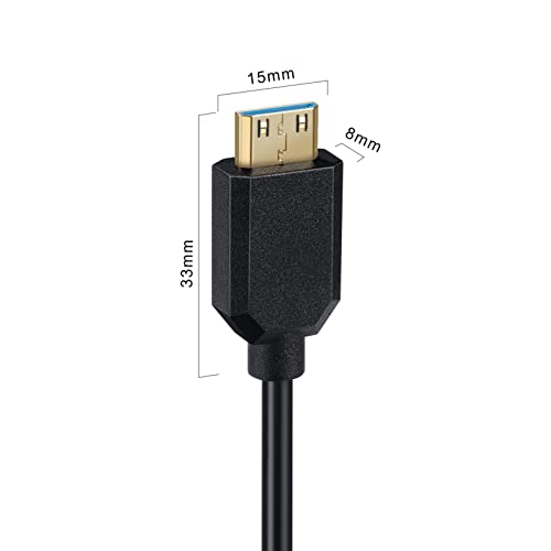 LOKEKE Coiled Mini HDMI Type C Cable 2.1, Gold-Plated Male to Male Cable Cord, 8K@60Hz 4K@120Hz - Image 4