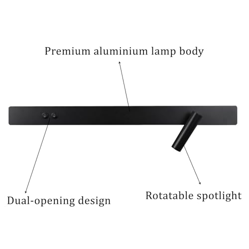 Foco moderno LED de pared en aluminio ajustable con doble interruptor de diseño minimalista 2