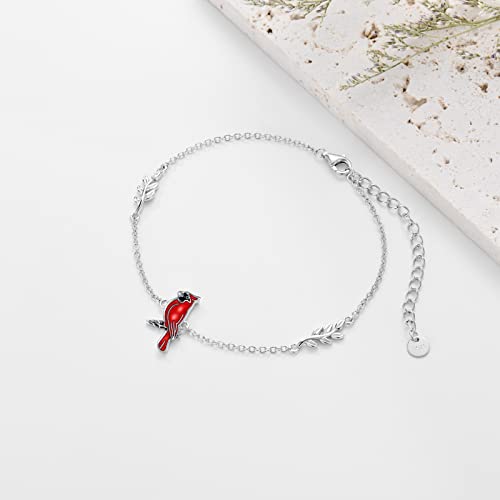 LONAGO 925 Sterling Silver Bee/Sunflower/Red Cardinal Bird/Autism Bracelet You Are My Sunshine Adjustable Chain Jewelry Gift for Women Mom2