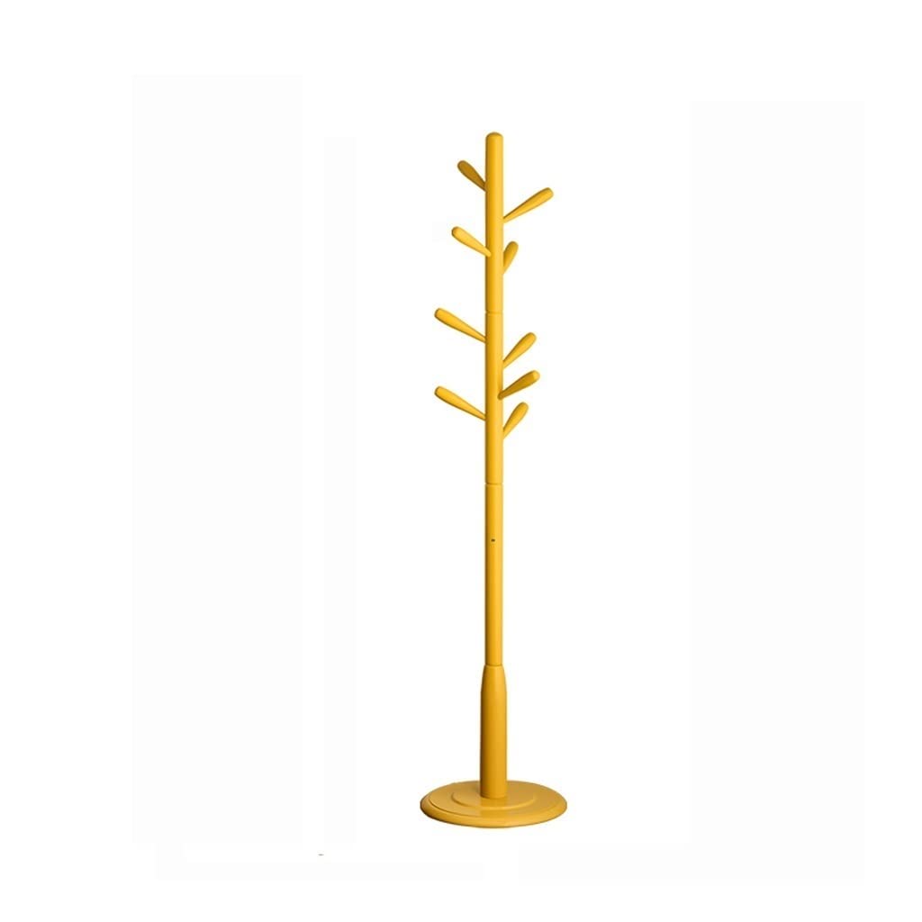 HYLYGFH Coat Rack with 9 Hooks Wood Modern Stand Hat Clothes Accessory Umbrella Racks Yellow Coat Stand