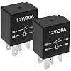 Ohleats 2 PCS 4 Pin Starter Relay, 12V 30A Heavy Duty Waterproof Auto Standard Relay, Universal Car Accessories