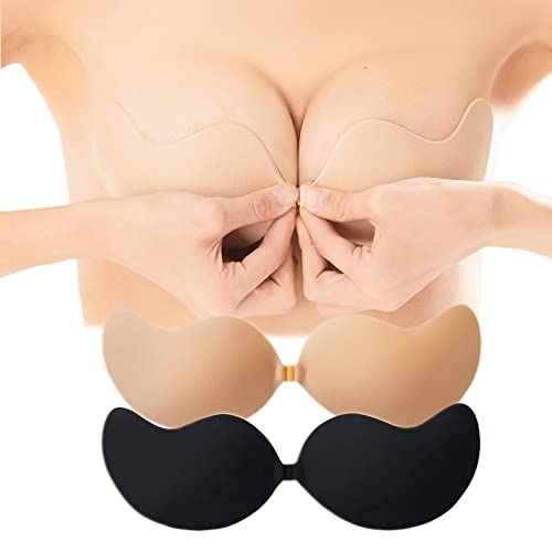 Image of Sticky Bra, Backless Strapless Bra Push Up, Adhesive Invisible Lift Up Bras 2 Pairs
