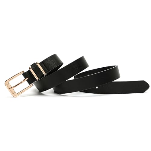 Earnda Women's Skinny Waist Belts for Jeans Dress, PU Leather Pin Buckle Thin Belt4