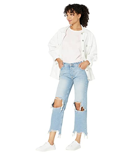Free People Maggie Mid-Rise Straight Jeans Light Stone 24 27 #TOP3