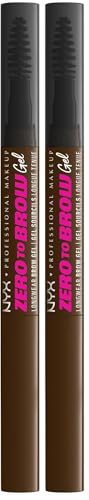 NYX Professional Makeup Gel à Sourcils Teinté Zero To Brow, Jusqu'à 2 Jours de Tenue, Sans Transfert ni Tache, Teinte : Chocolate (06) (Lot de 2)